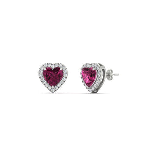 Cute Heart Shaped Halo Earrings