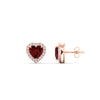 Load image into Gallery viewer, cute-heart-ruby-halo-diamond-earrings-in-rose-gold-FDEAR11270HTGRUDRANGLE1-NL-RG