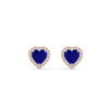 Load image into Gallery viewer, cute-heart-sapphire-halo-diamond-earrings-in-rose-gold-FDEAR11270HTGSABLANGLE1-NL-RG