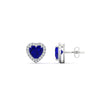 Load image into Gallery viewer, cute-heart-sapphire-halo-diamond-earrings-in-white-gold-FDEAR11270HTGSABLANGLE1-NL-WG