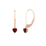 Load image into Gallery viewer, cute-heart-shape-ruby-lever-back-dangles-in-rose-gold-FDEAR11236HTGRUDR-0.50CT-NL-RG.jpg
