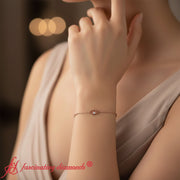cute-lotus-chain-bracelet-rose-gold-fdbrc9756-model