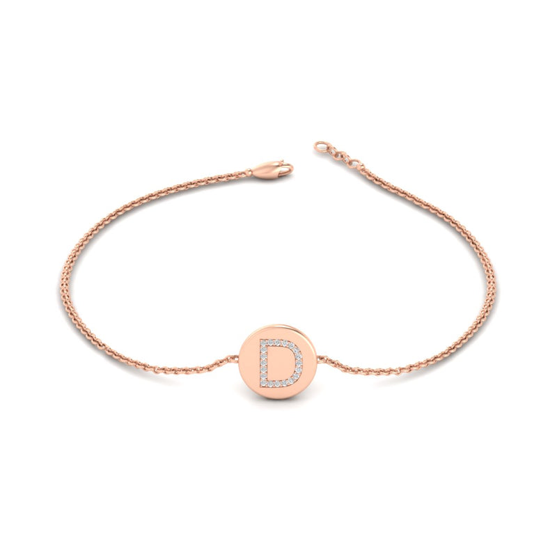 Alphabet disc diamond bracelet