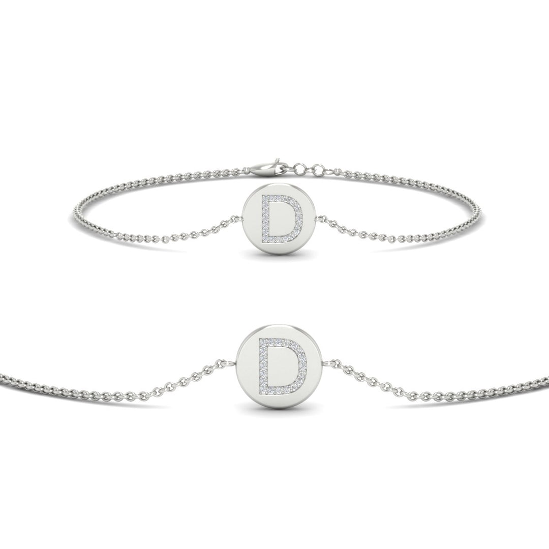 Alphabet disc diamond bracelet