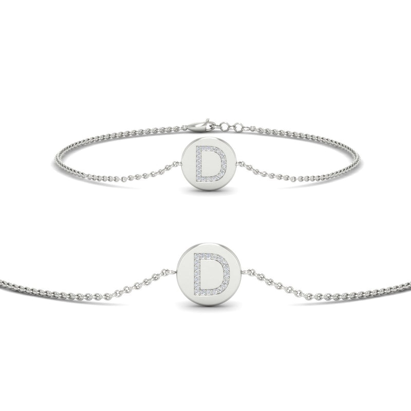 Alphabet disc diamond bracelet