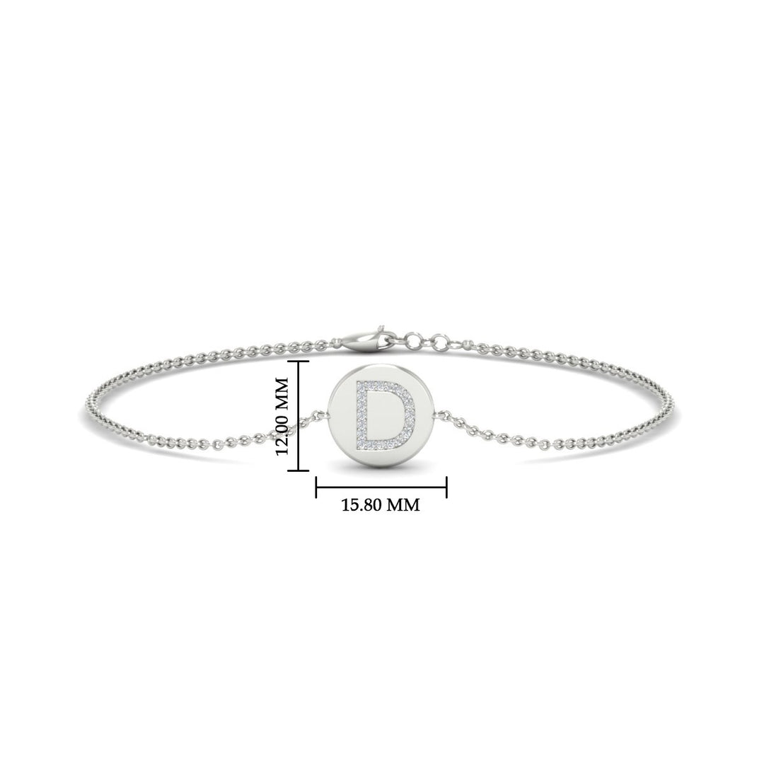 Alphabet disc diamond bracelet