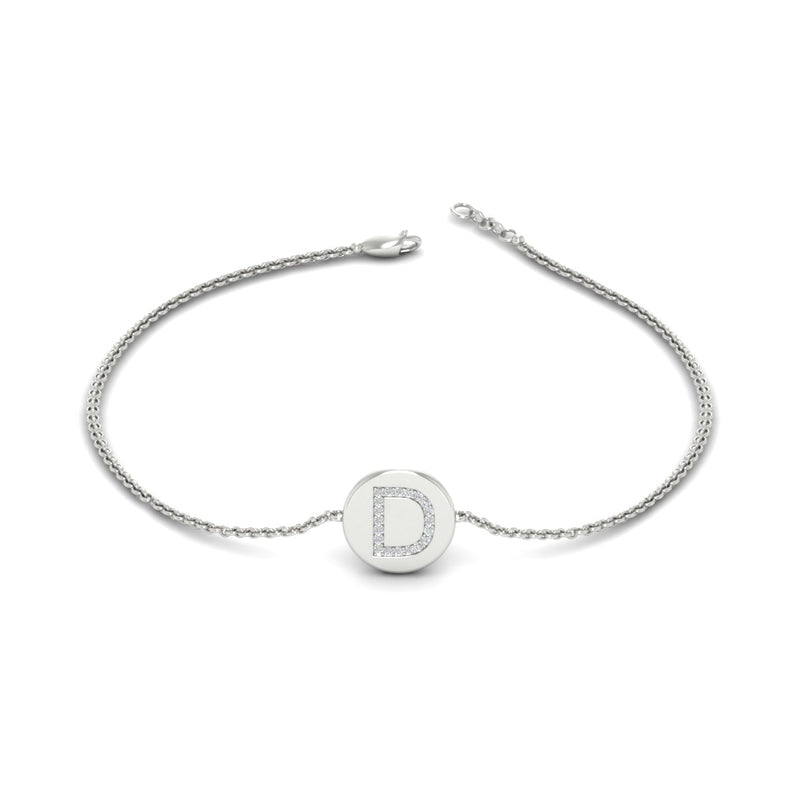 Alphabet disc diamond bracelet