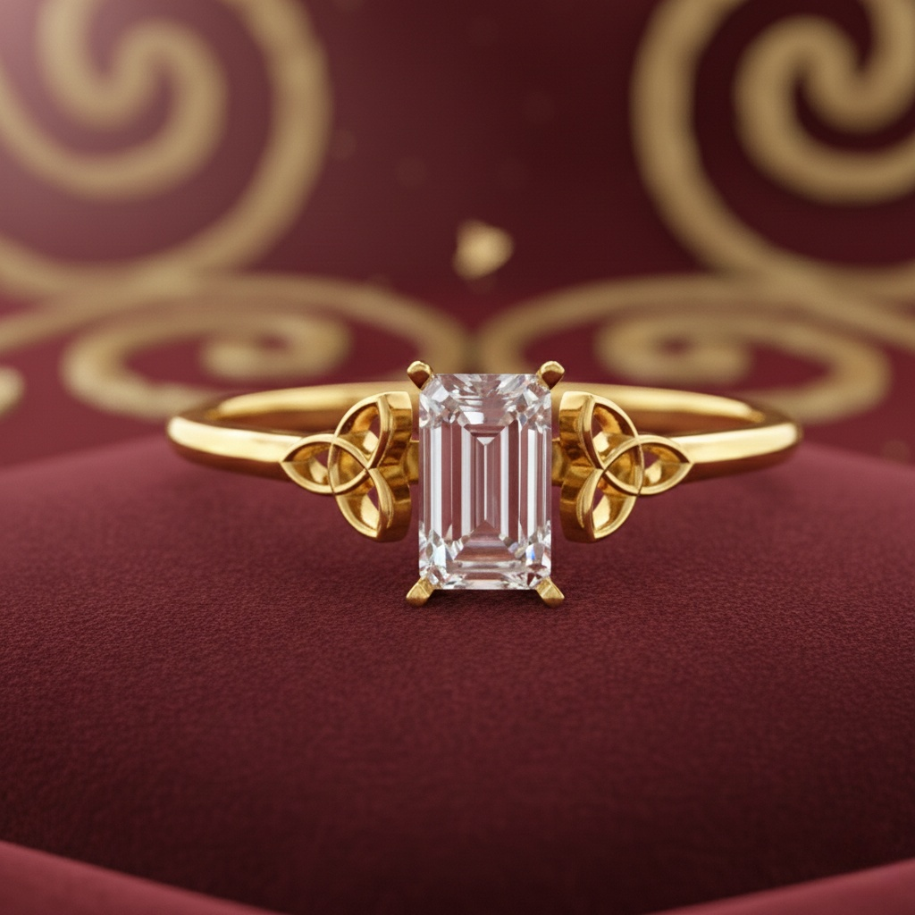 Solitaire Emerald Cut Engagement Rings