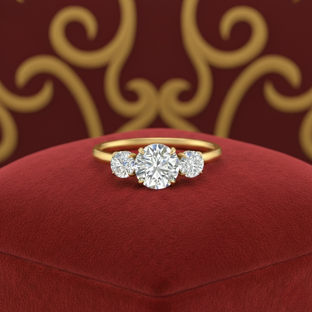 Three Stone Man-Made Engagement Rings