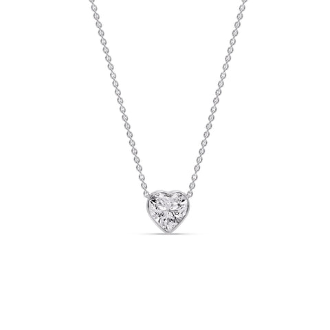 Solitaire Bezel Heart Shape Pendant