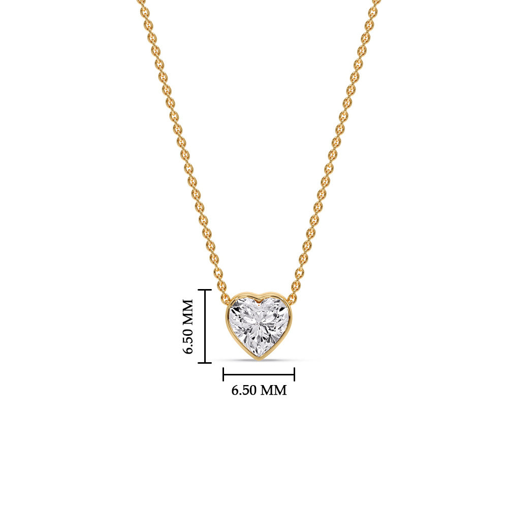 Solitaire Bezel Heart Shape Pendant