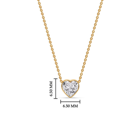 Solitaire Bezel Heart Shape Pendant