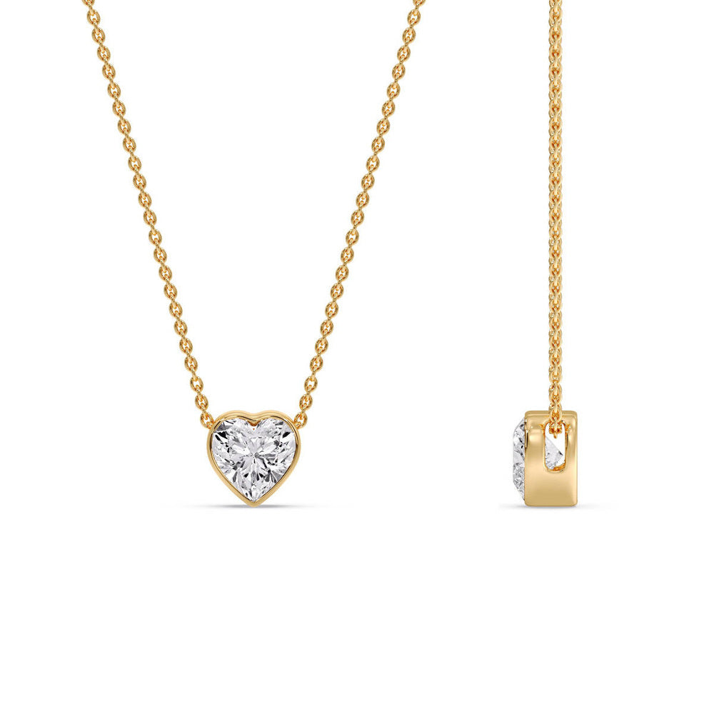 Solitaire Bezel Heart Shape Pendant