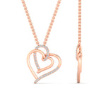 Load image into Gallery viewer, dainty-double-heart-diamond-charm-pendant-in-FDPD11211-NL-RG