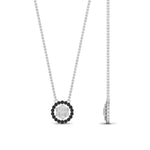 Load image into Gallery viewer, daisy-pendant-diamond-necklace-with-black-diamond-halo-in-FDPD10788-GBLACK-ANGLE1-NL-WG
