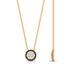 Load image into Gallery viewer, daisy-pendant-diamond-necklace-with-black-diamond-halo-in-FDPD10788-GBLACK-ANGLE1-NL-YG
