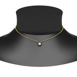 Load image into Gallery viewer, daisy-pendant-diamond-necklace-with-black-diamond-halo-in-FDPD10788-GBLACK-ANGLE1-NL-YG
