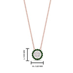 Load image into Gallery viewer, daisy-pendant-diamond-necklace-with-emerald-halo-in-FDPD10788-GEMGR-ANGLE1-NL-RG
