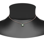 Load image into Gallery viewer, daisy-pendant-diamond-necklace-with-emerald-halo-in-FDPD10788-GEMGR-ANGLE1-NL-RG
