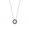 Load image into Gallery viewer, daisy-pendant-diamond-necklace-with-emerald-halo-in-FDPD10788-GEMGR-ANGLE1-NL-WG