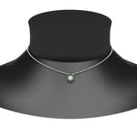 Load image into Gallery viewer, daisy-pendant-diamond-necklace-with-emerald-halo-in-FDPD10788-GEMGR-ANGLE1-NL-WG
