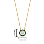 Load image into Gallery viewer, daisy-pendant-diamond-necklace-with-emerald-halo-in-FDPD10788-GEMGR-ANGLE1-NL-YG
