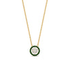 Load image into Gallery viewer, daisy-pendant-diamond-necklace-with-emerald-halo-in-FDPD10788-GEMGR-ANGLE1-NL-YG