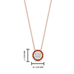 Load image into Gallery viewer, daisy-pendant-diamond-necklace-with-orange-sapphire-halo-in-FDPD10788-GSAOR-ANGLE1-NL-RG
