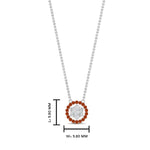 Load image into Gallery viewer, daisy-pendant-diamond-necklace-with-orange-sapphire-halo-in-FDPD10788-GSAOR-ANGLE1-NL-WG
