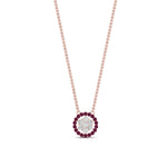 Load image into Gallery viewer, daisy-pendant-diamond-necklace-with-pink-sapphire-halo-in-FDPD10788-GSADRPI-ANGLE1-NL-RG
