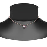 Load image into Gallery viewer, daisy-pendant-diamond-necklace-with-pink-sapphire-halo-in-FDPD10788-GSADRPI-ANGLE1-NL-RG
