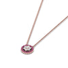 Load image into Gallery viewer, daisy-pendant-diamond-necklace-with-pink-sapphire-halo-in-FDPD10788-GSADRPI-ANGLE1-NL-RG