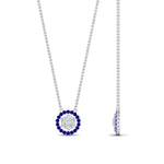 Load image into Gallery viewer, daisy-pendant-diamond-necklace-with-sapphire-halo-in-FDPD10788-GSABL-ANGLE1-NL-WG
