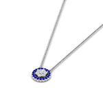 Load image into Gallery viewer, daisy-pendant-diamond-necklace-with-sapphire-halo-in-FDPD10788-GSABL-ANGLE1-NL-WG
