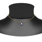 Load image into Gallery viewer, daisy-pendant-diamond-necklace-with-sapphire-halo-in-FDPD10788-GSABL-ANGLE1-NL-YG
