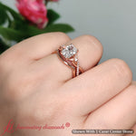 Load image into Gallery viewer, daisy-twisted-radiant-cut-lab-diamond-bridal-ring-set-In-14K-rose-gold-FD9986-FANCY2-NL-RG

