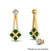 Load image into Gallery viewer, dangle-emerald-earring-jackets-in-yellow-gold-FDEAR787GEMGRANGLE1-NL-YG.jpg