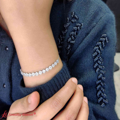 Dazzling Round Cluster Tennis Bracelet