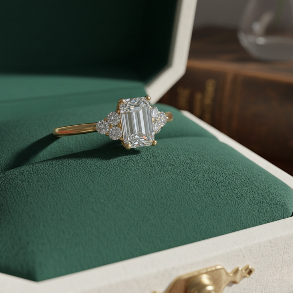 Cathedral Settings for Emerald Cut Rings