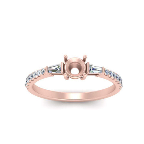 Semi Mount Delicate Antique Pave Engagement Ring