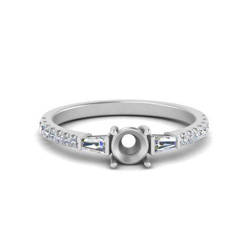 Semi Mount Delicate Antique Pave Engagement Ring