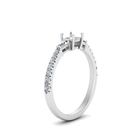 Semi Mount Delicate Antique Pave Engagement Ring