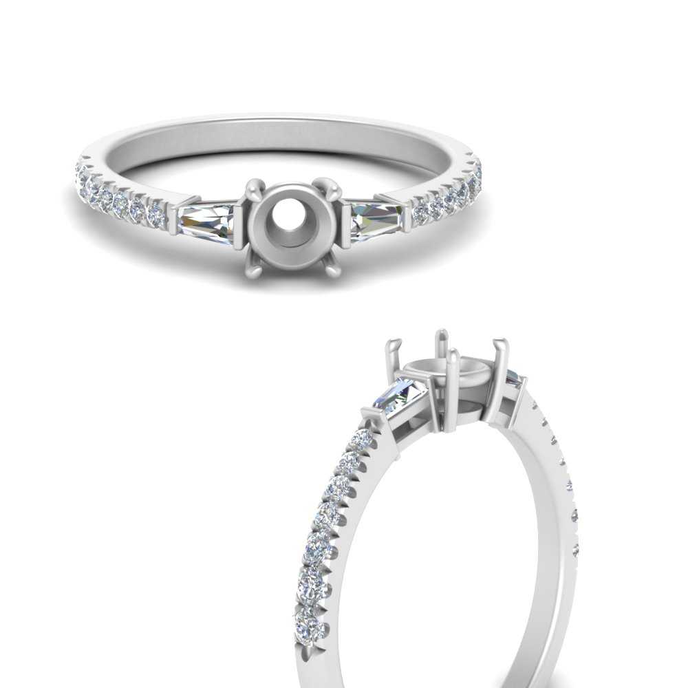 Semi Mount Delicate Antique Pave Engagement Ring