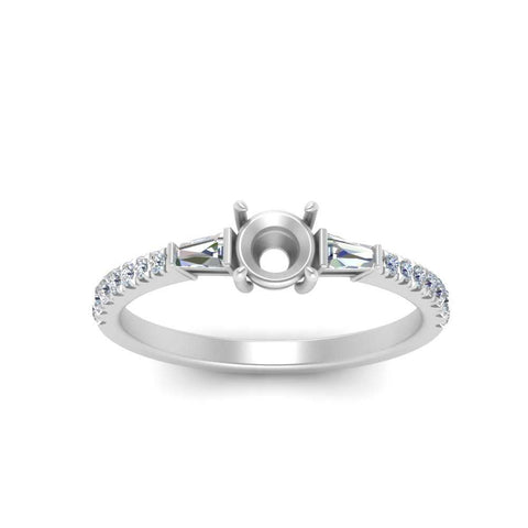Semi Mount Delicate Antique Pave Engagement Ring