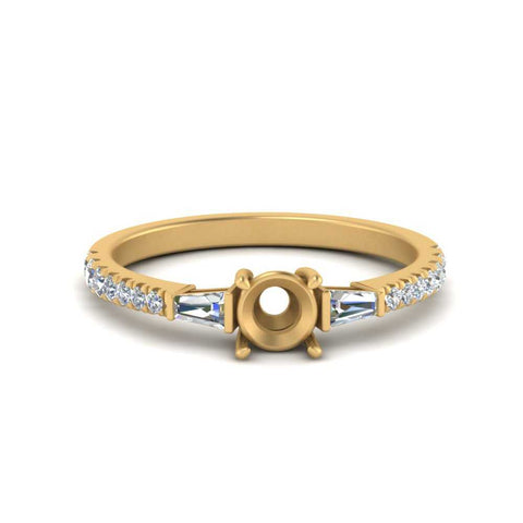 Semi Mount Delicate Antique Pave Engagement Ring