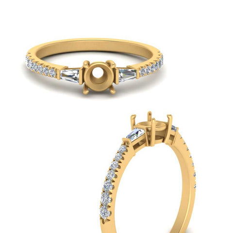 Semi Mount Delicate Antique Pave Engagement Ring
