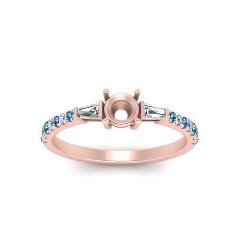 Semi Mount Delicate Antique Pave Engagement Ring