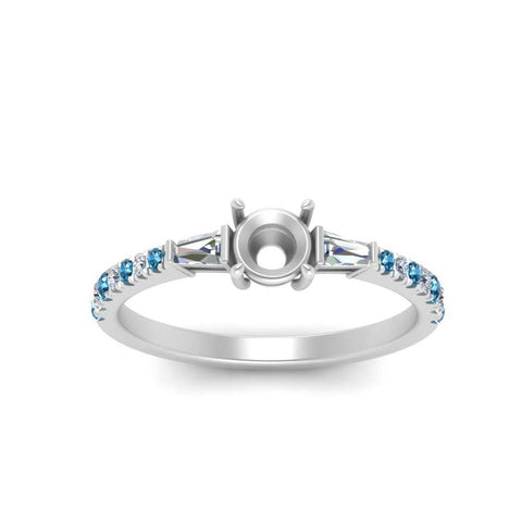 Semi Mount Delicate Antique Pave Engagement Ring
