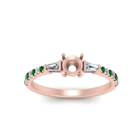 Semi Mount Delicate Antique Pave Engagement Ring