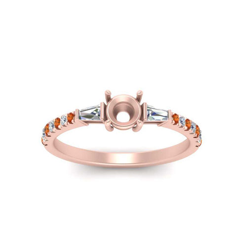 Semi Mount Delicate Antique Pave Engagement Ring